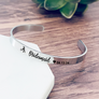 Bridal Party Wedding Date Cuff Bracelet