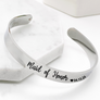 Bridal Party Wedding Date Cuff Bracelet