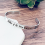 Bridal Party Wedding Date Cuff Bracelet