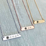 all 3 bar necklace color choices silver rose gold and yellow gold