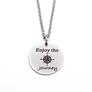 Silver Compass Inspirational Necklace "Enjoy the Journey"