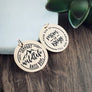 2 generic rose gold charm tags. "support wildlife raise boys" and "from son up to son down. mom of boys"