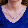 gift for dolphin lover silver bar necklace