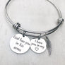 "God Has You in His Arms, I have you in my heart" Memorial Bracelet