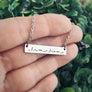 necklace on hand to show size
