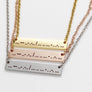 morse code "soul sisters" in silver, rose gold, and yellow gold
