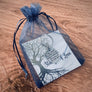 stamps of love blue organza gift bag