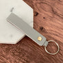 light grey leather strap keychain options.