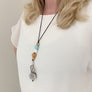 WOMAN wearing lanyard