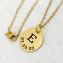 Round Pendant Initial Mother's Necklace