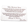 My Bonus Son Engraved Wallet Card