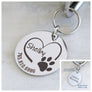 Open Heart Paw Print - Pet ID Collar Tag