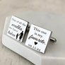 up close view of cufflinks
