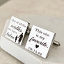 front view of cufflinks