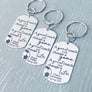example of 3 keychains with coach mason, coach ysidro, coach jeremiah