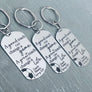 all 3 keychains left side view
