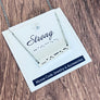 Engraved "Strong" Morse Code silver bar Necklace