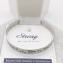 strong morse code dots and dashes silver shiny cuff bracelet