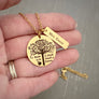 necklace on hand to show sizing