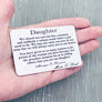 card on hand to show perspective