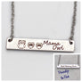Personalized childrens names or short message on back of mothers bar necklace