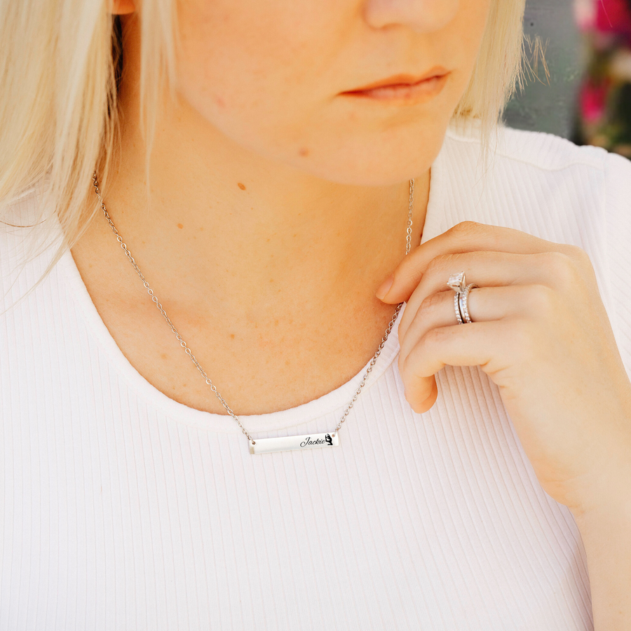 Woman's Personalized Sports Bar Necklaces