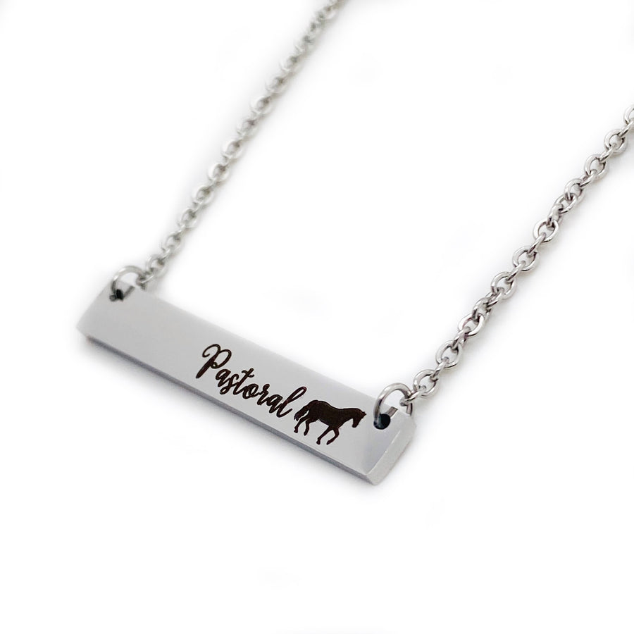 Horse Jewelry Name Bar Necklace
