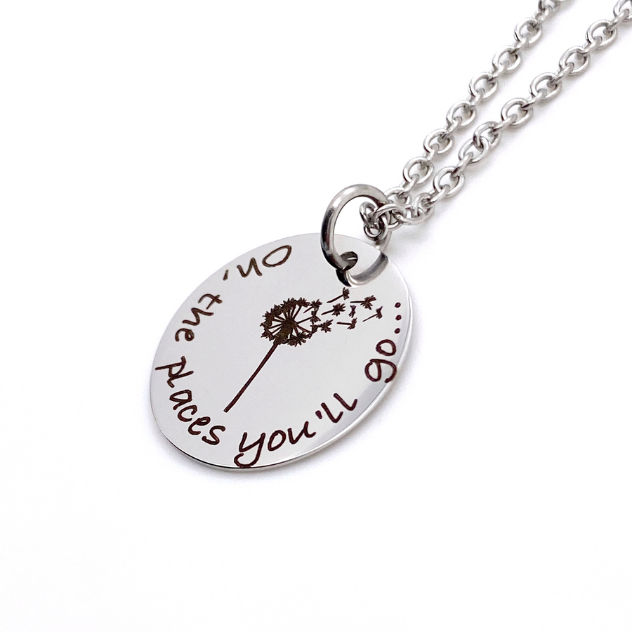 "Oh, the places you'll go..." Silver Dandelion Necklace