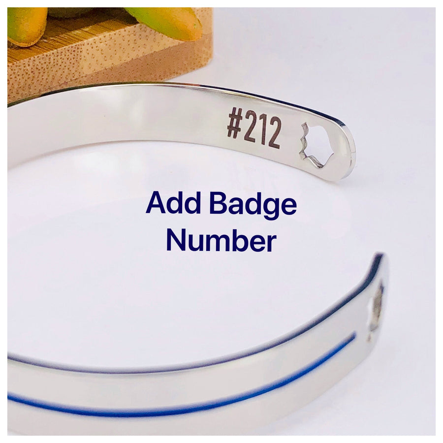 optional badge number on inside of cuff