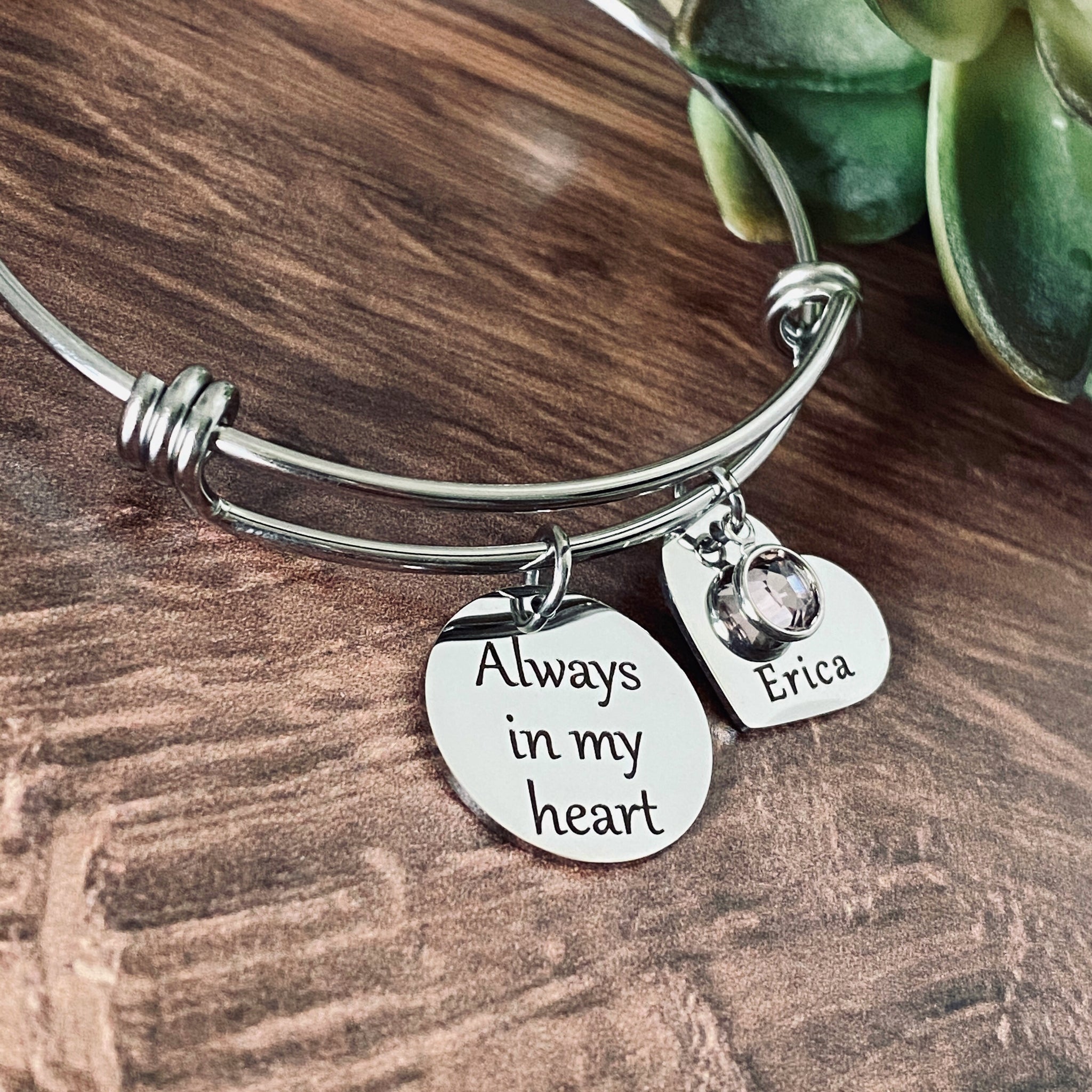 Grandma Memorial Jewelry, Remembrance Bangle Bracelet, I will hold you –  Sugartree and Company