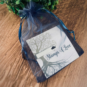 stamps of love organza gift bag