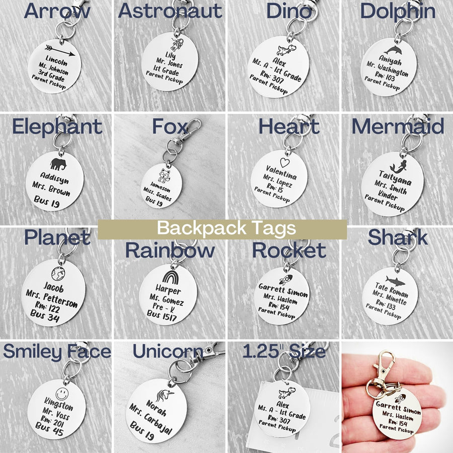 Example chart of all backpack tags