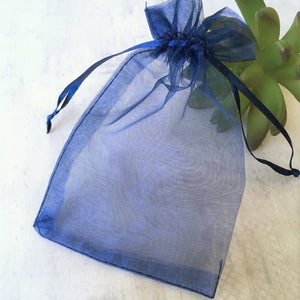 4 x 6 sheer blue organza bag packaging gift from stamps of love
