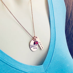 Personalized "Baseball Mom" Pendant Necklace