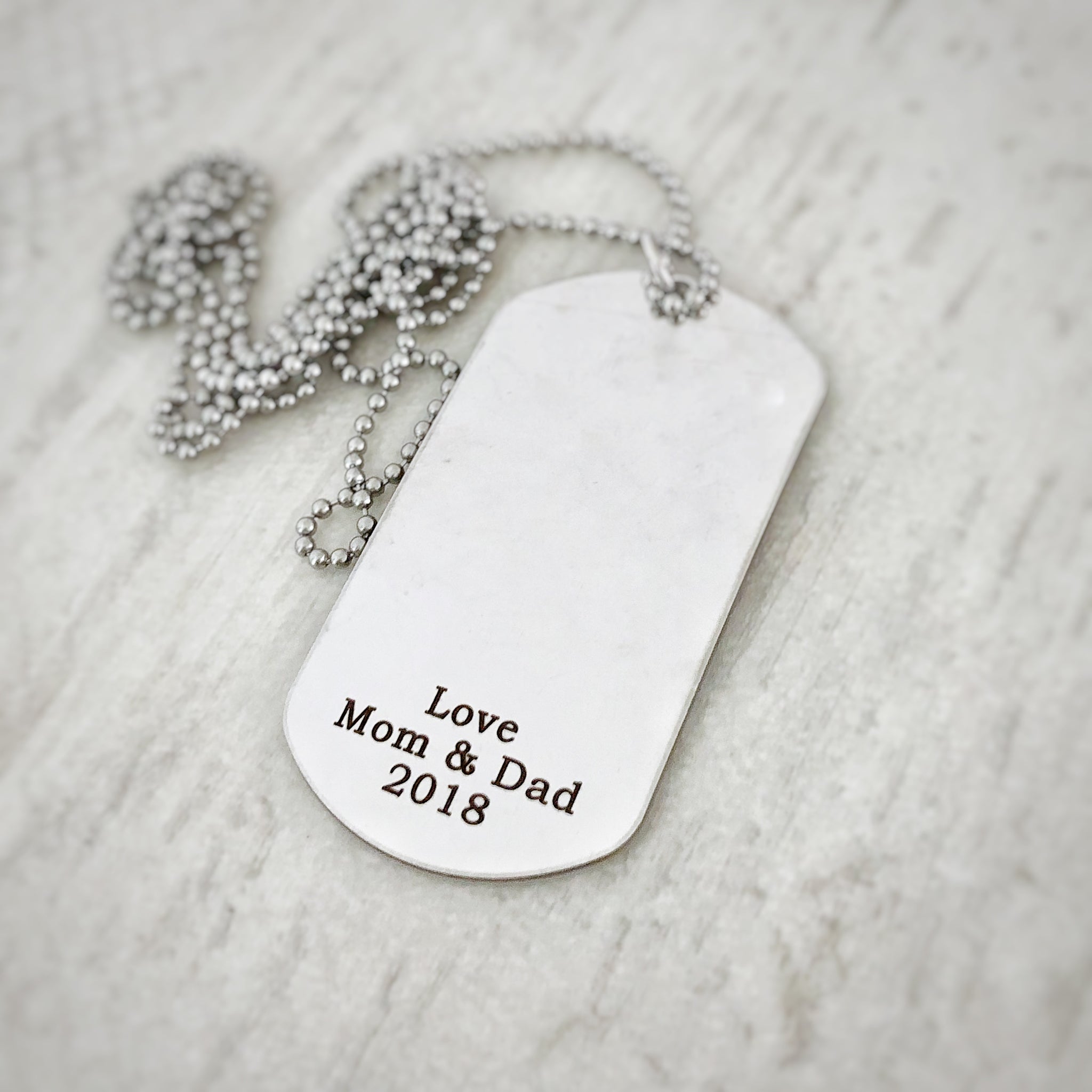 Mom To Son Christmas Gift Engraved Dog Tag Keychain
