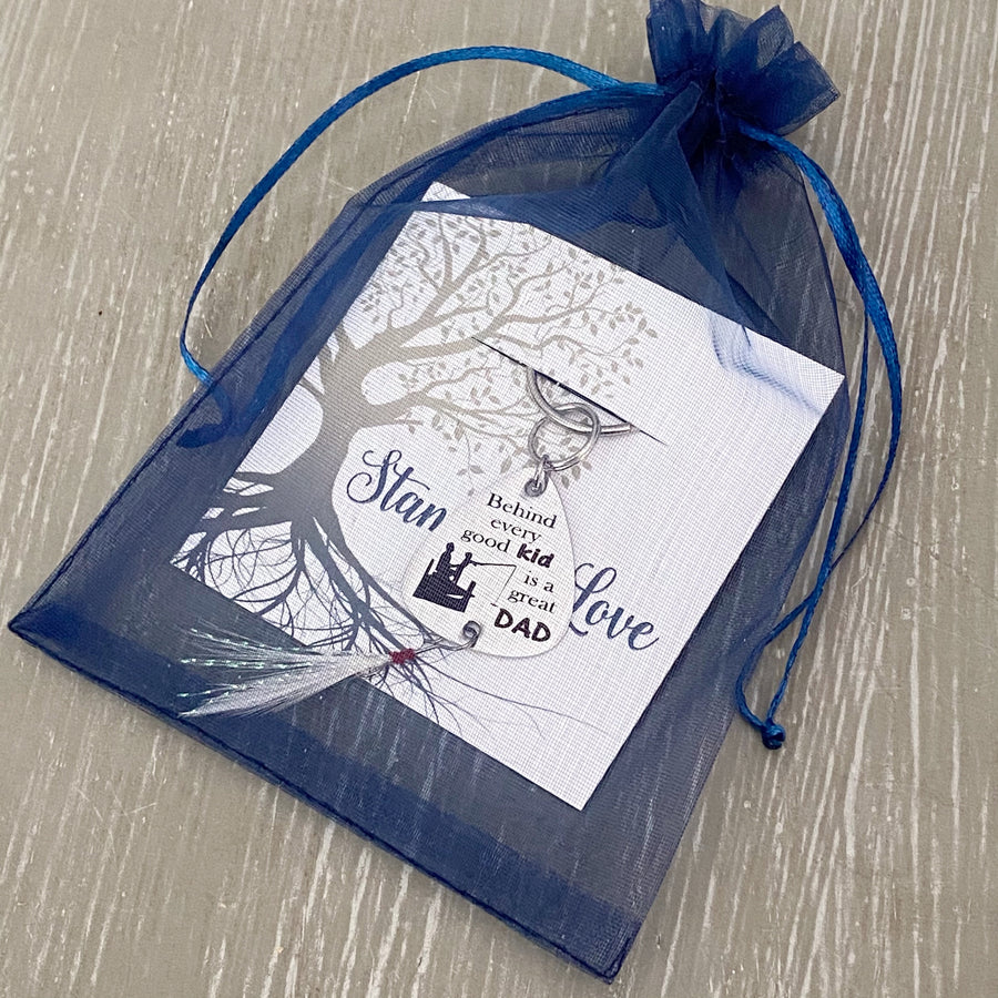 blue organza gift bag