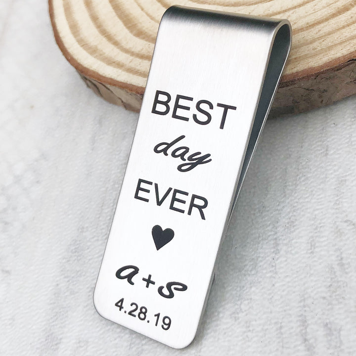 best day ever with heart image initials and wedding date