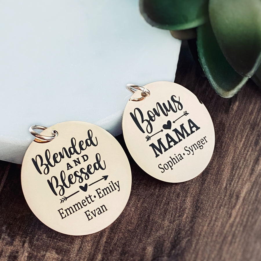 both personalized charm tag options