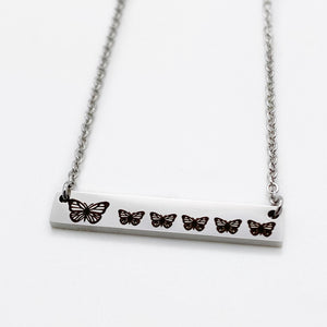 Butterfly Horizontial Bar Necklace