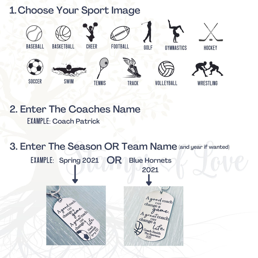 "A good coach can change a game. A great coach can change a life" Sport Coach Keychain