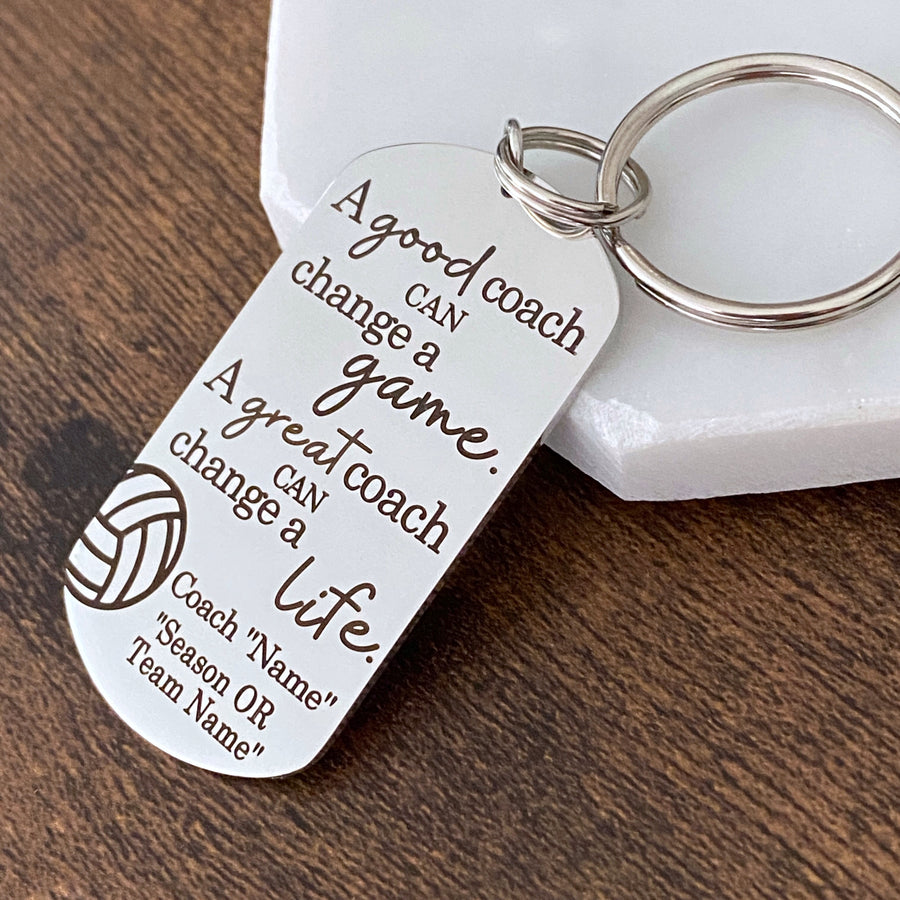 volleyball coach keychain appreciation thank you gift