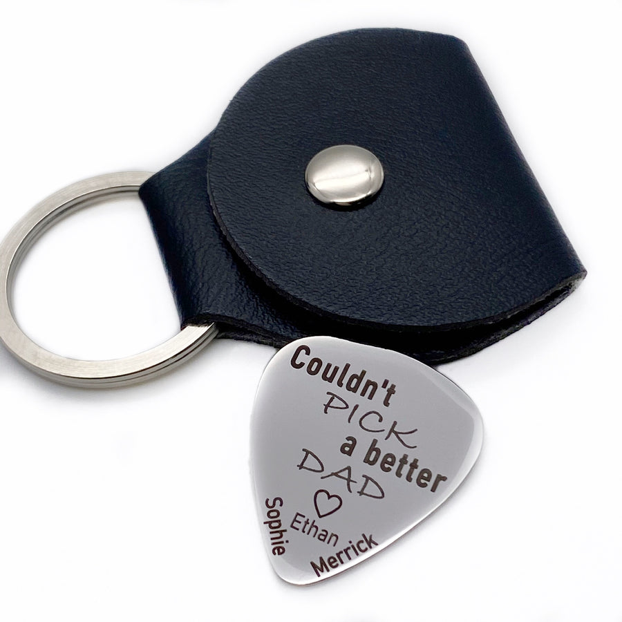 personalized custom silver durable guitar pick for dad Couldn't pick a better dad