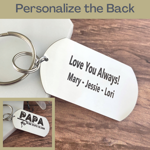 optional to personalize the back of the keychain