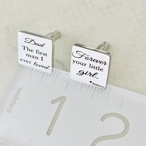 cufflinks on ruler to show measurements