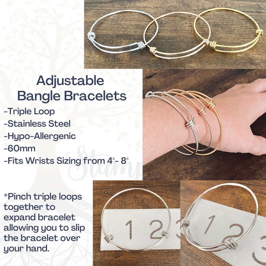 diagram showing different bracelet options and sizes