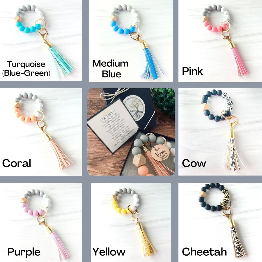 a graphic that shows each wristlets color pattern and the name option