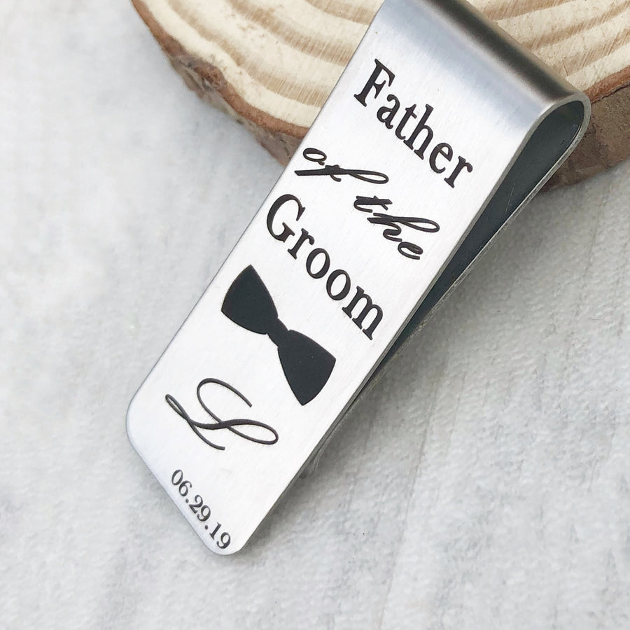 father of the groom bowtie image first name initial wedding date