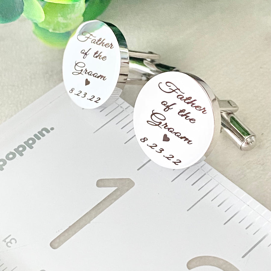 cufflinks on ruler to show measurement