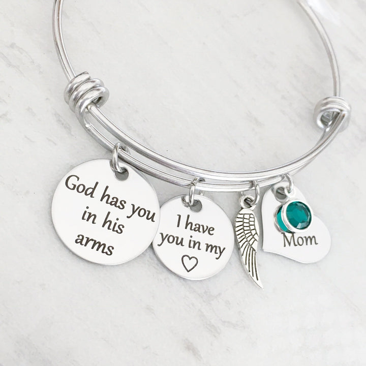 "God Has You in His Arms, I have you in my heart" Memorial Bracelet