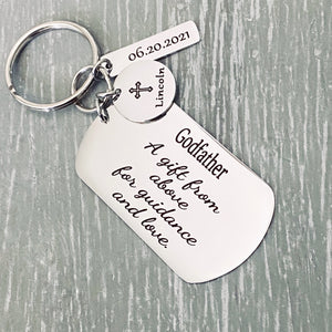 Godmother Godfather Personalized Baptism Keychain – Stamps of Love